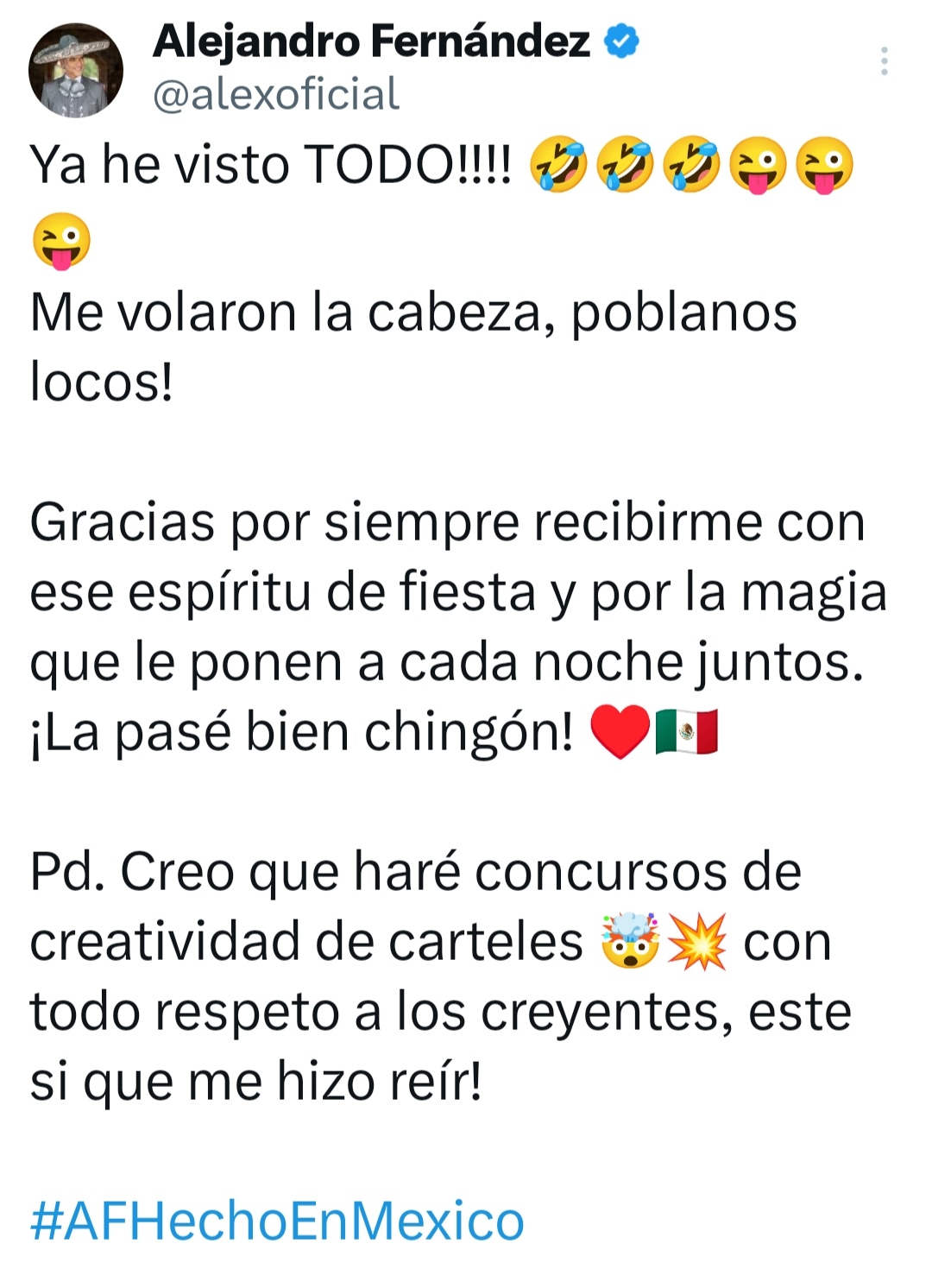 «Gracias por hacerme parte de esto» así inicia Feria de Puebla con concierto de Alejandro Fernández