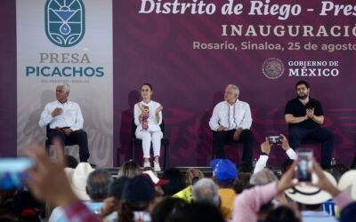 López Obrador y Sheinbaum inauguran infraestructura hídrica clave en Sinaloa